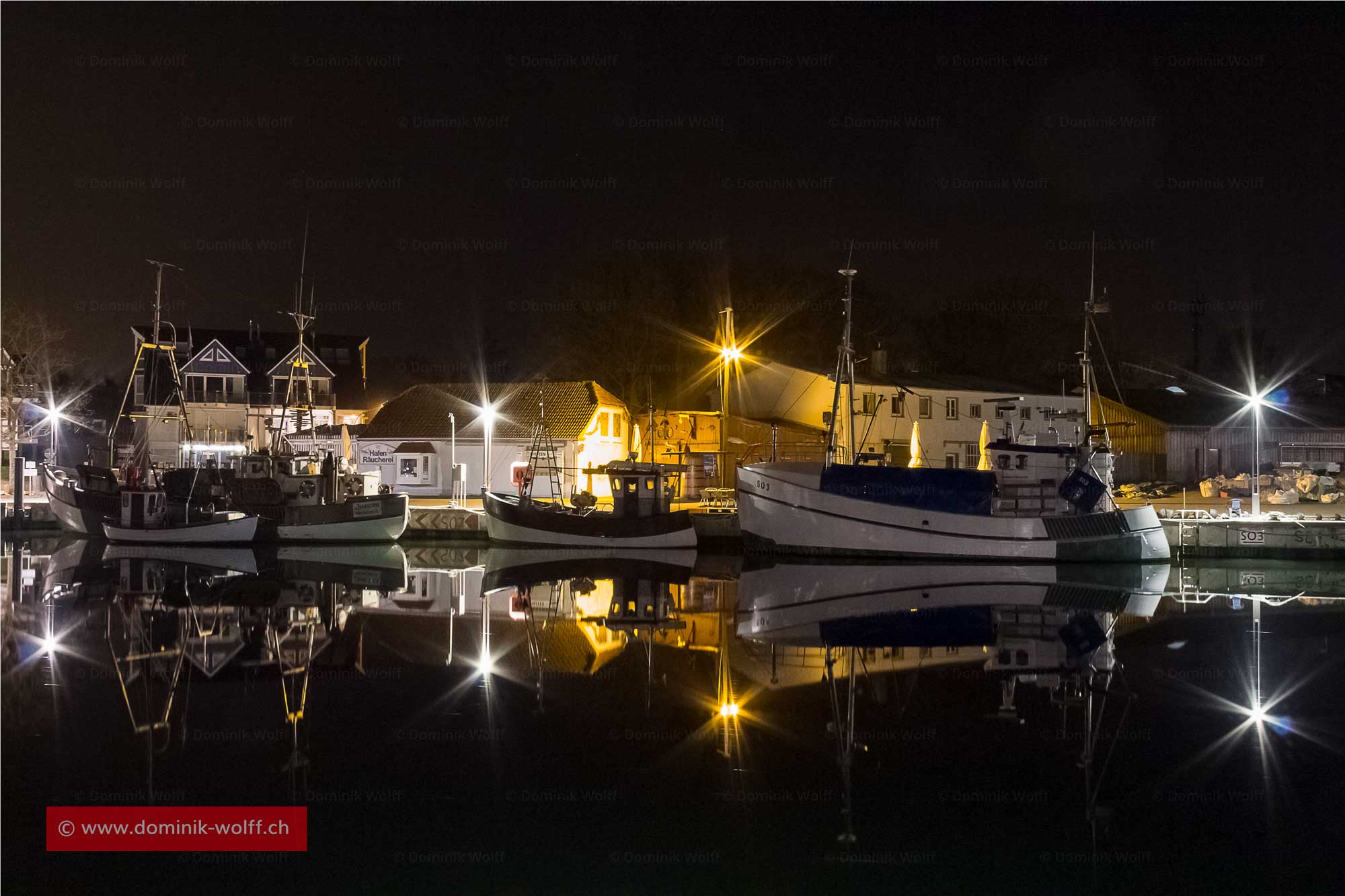 Bild + Foto - Nacht im Niendorfer Hafen