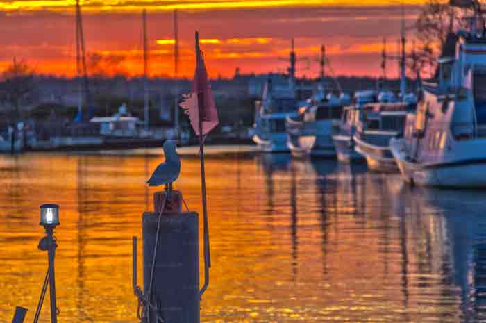 Sonnenuntergang im Hafen