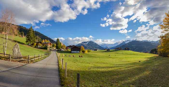 Panoramaweg in Gstaad Gruben