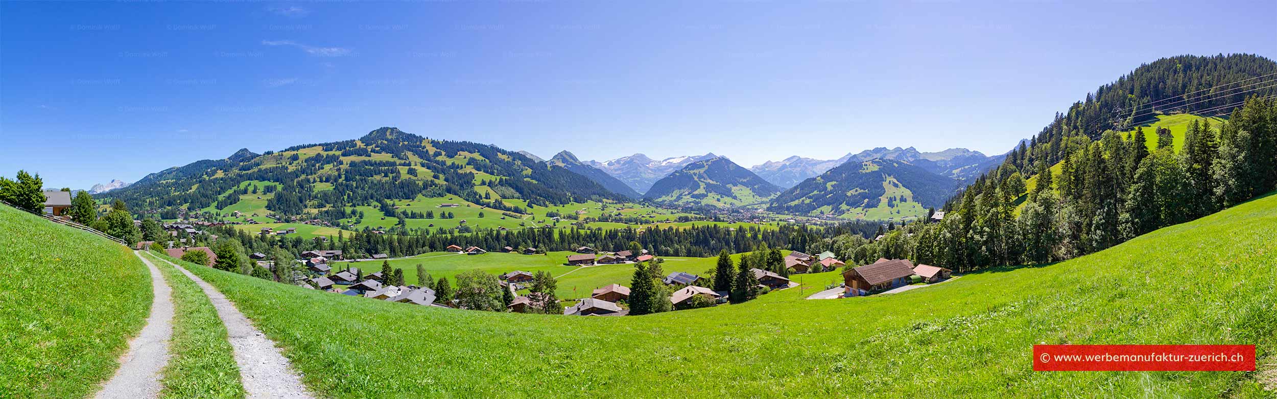Bild + Foto - Panoramablick von Schönried auf Gstaad