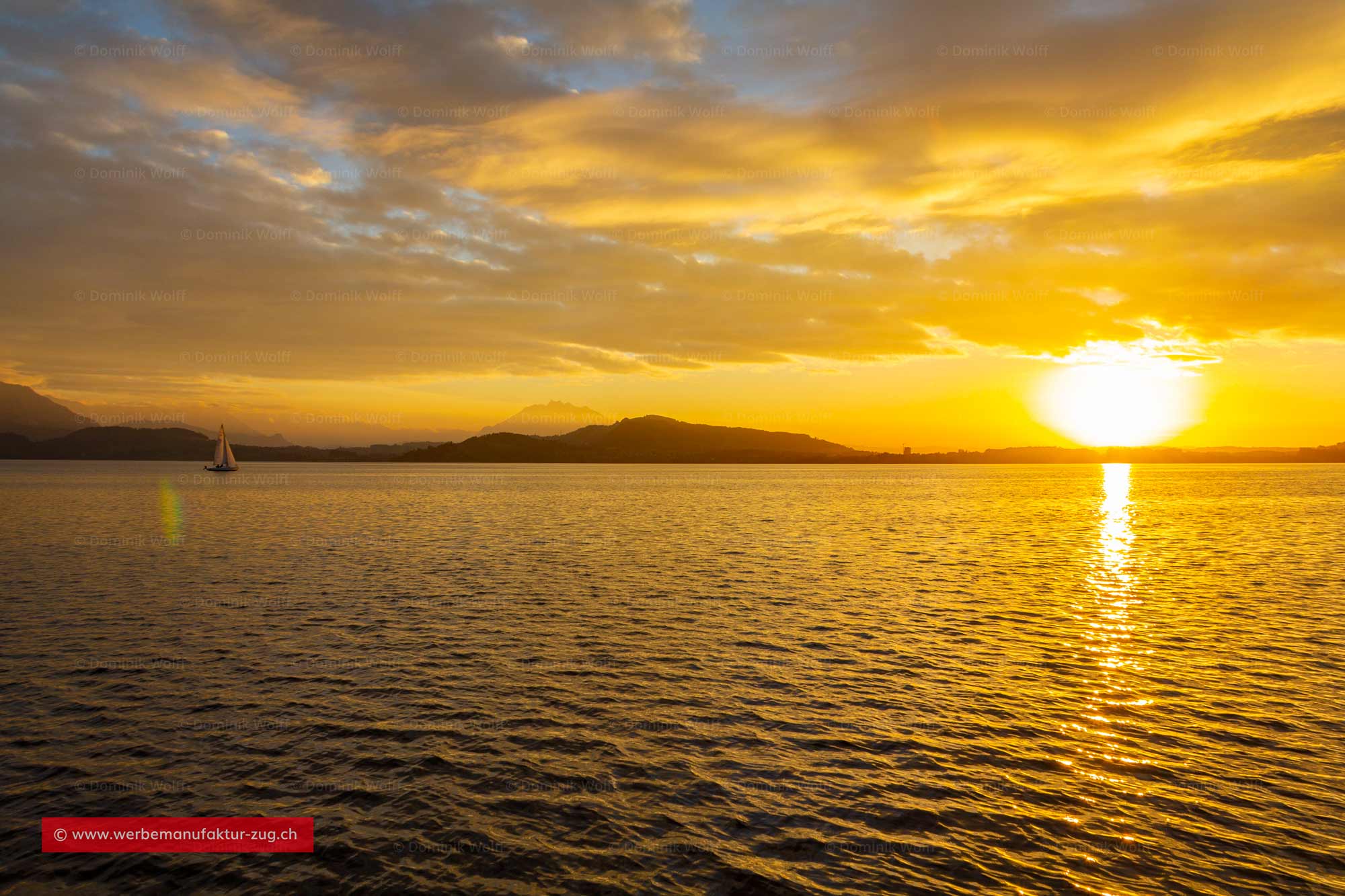 Bild + Foto - Sonnenuntergang am Zugersee